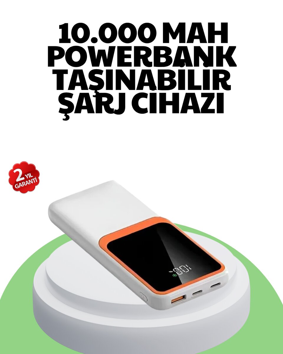 10000 mAh Hızlı Şarj Destekli Powerbank – Hafif, Kompakt ve Güvenli 10000 mAh Hızlı Şarj Destekli Powerbank – Hafif, Kompakt ve Güvenli
