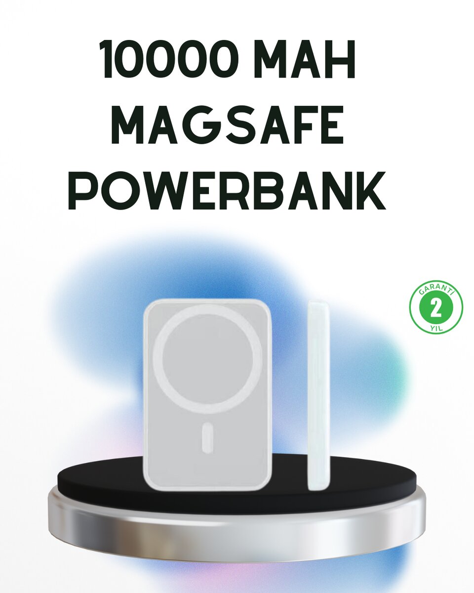 Kablosuz MagSafe Powerbank – iPhone Uyumlu, 10000 mAh, Isı Dağılımlı Kablosuz MagSafe Powerbank – iPhone Uyumlu, 10000 mAh, Isı Dağılımlı