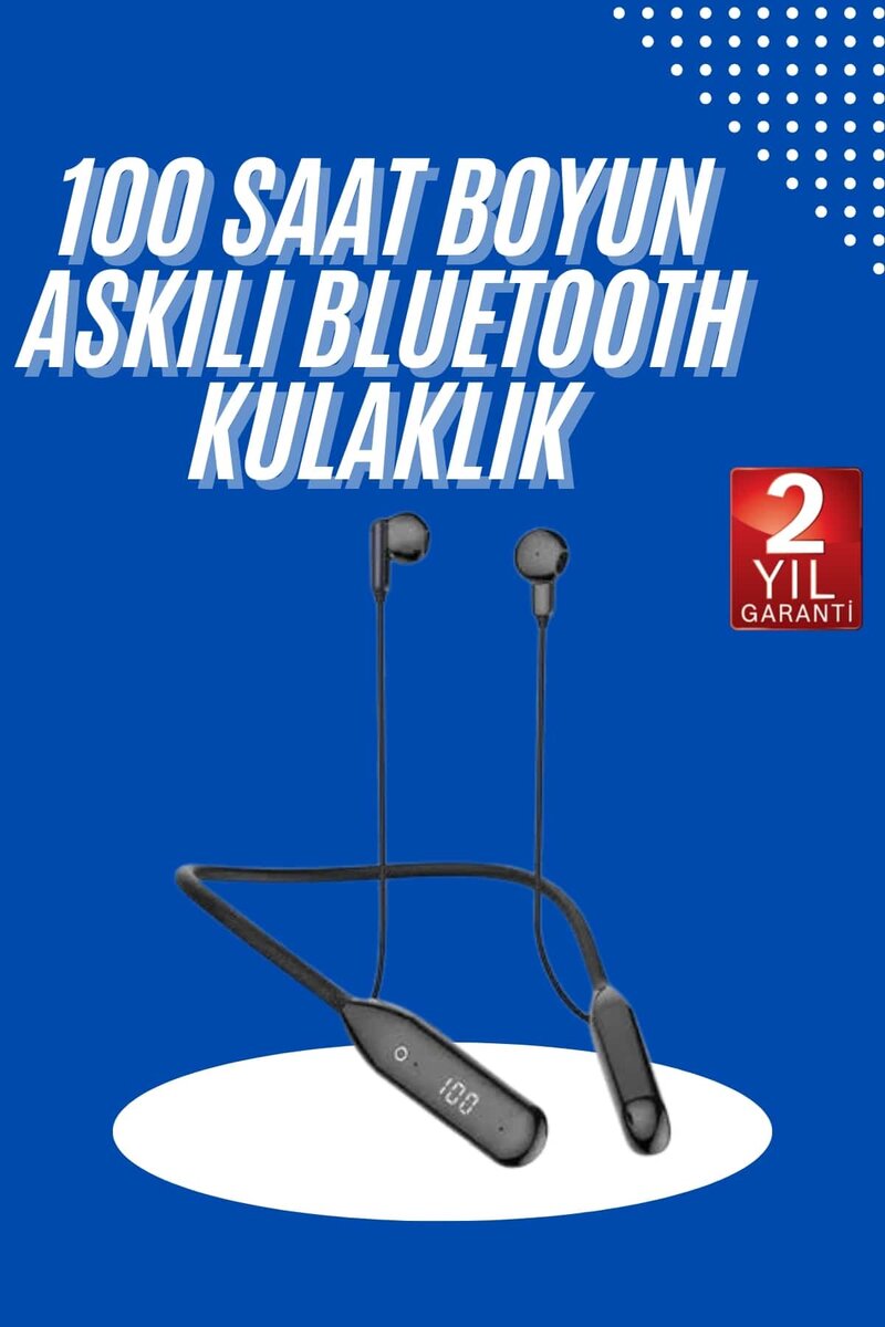100 Saat Kablolu Boyun Askılı Dijital Göstergeli Bluetooth Kulaklık 100 Saat Kablolu Boyun Askılı Dijital Göstergeli Bluetooth Kulaklık