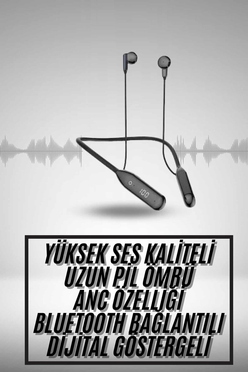 100 Saat Kablolu Boyun Askılı Dijital Göstergeli Bluetooth Kulaklık 100 Saat Kablolu Boyun Askılı Dijital Göstergeli Bluetooth Kulaklık