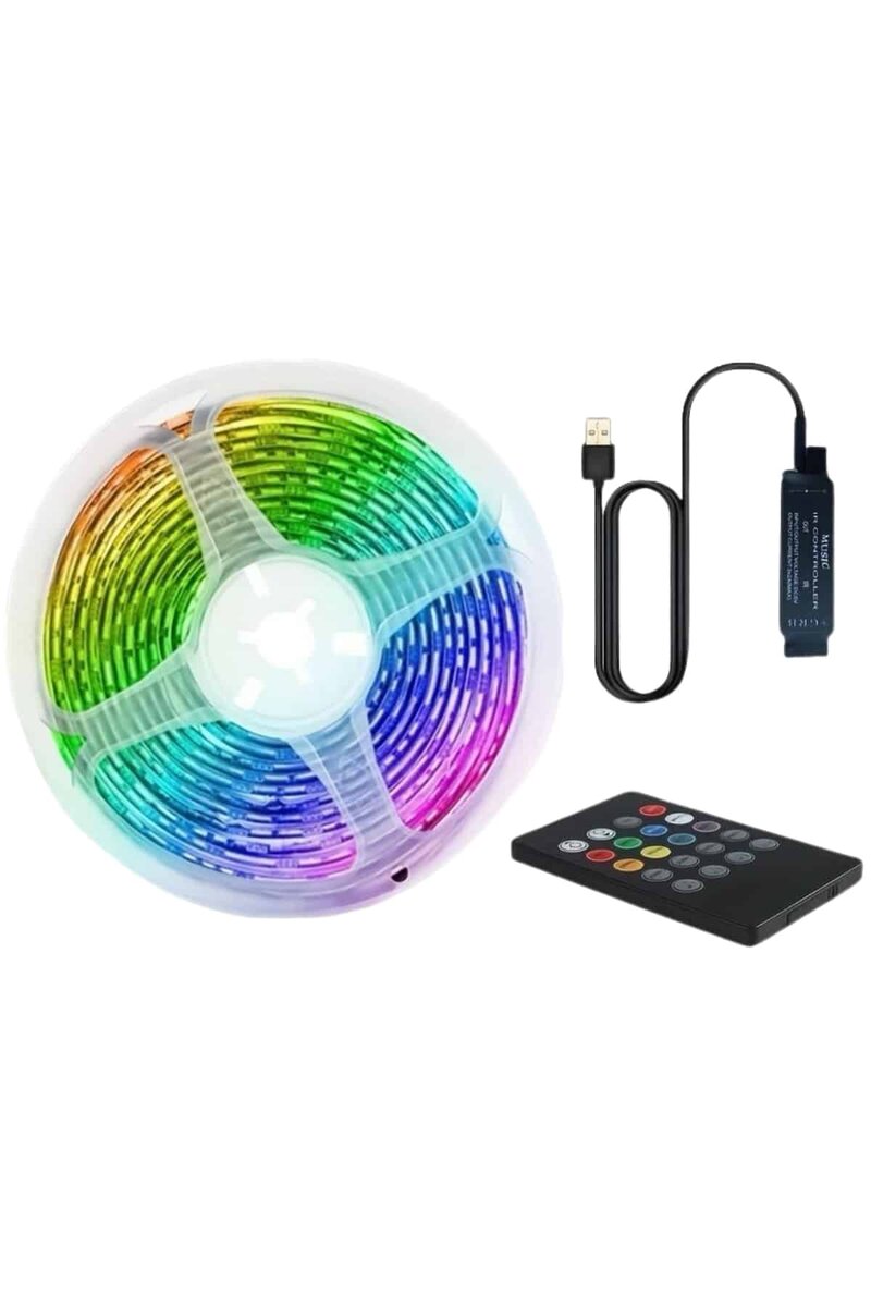 RGB Şerit Led 10 Metre Led Işık Kumanda ile Kontrol RGB RGB Şerit Led 10 Metre Led Işık Kumanda ile Kontrol RGB