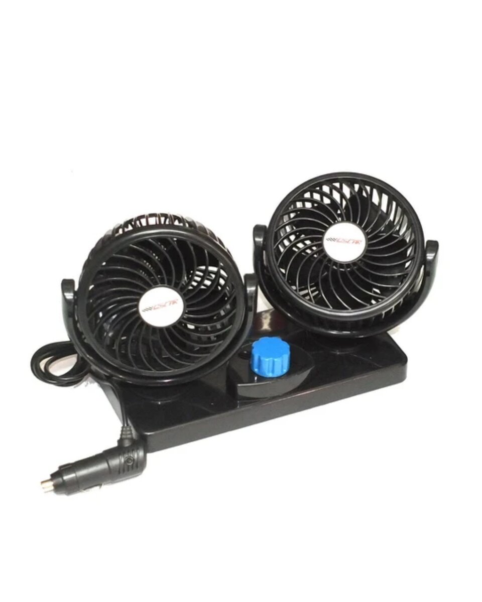 12V Araç İçi Vantilatör Çift Modlu Döner Başlıklı Oto Fan