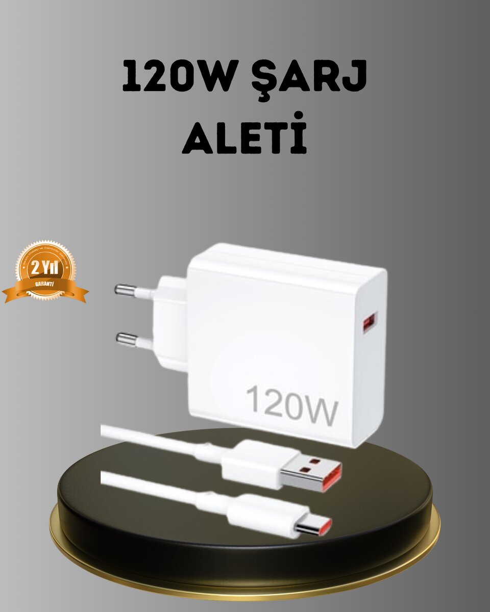 Turbo 120W Hızlı Şarj Cihazı – Kısa Devre ve Akım Koruma Özellikli