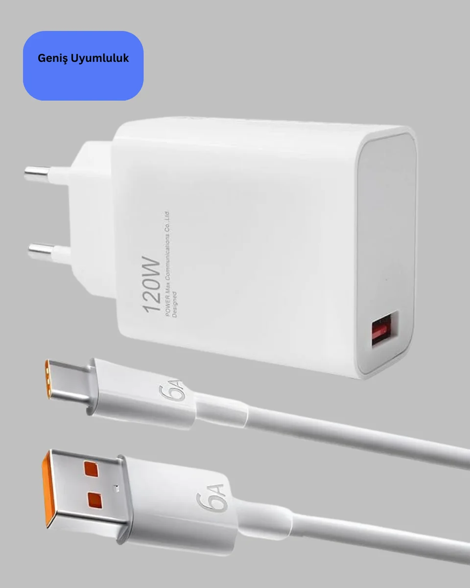 120 Watt Type C Şarj Başlığı Poco X3 X4 X5 Pro Uyumlu