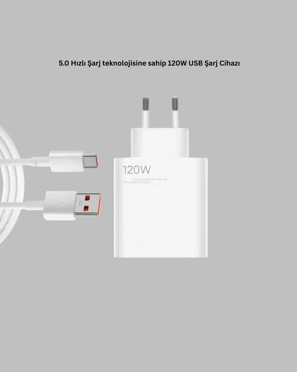 120 Watt Type C Şarj Başlığı Poco X3 X4 X5 Pro Uyumlu
