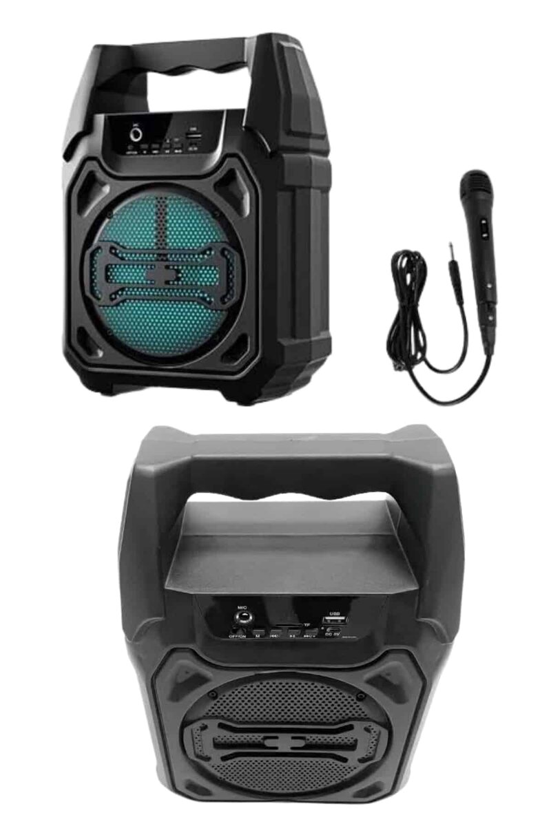 Karaoke Mikrofonlu Fm Radyolu Bluetooth Hoparlör Yüksek Ses Kaliteli Karaoke Mikrofonlu Fm Radyolu Bluetooth Hoparlör Yüksek Ses Kaliteli