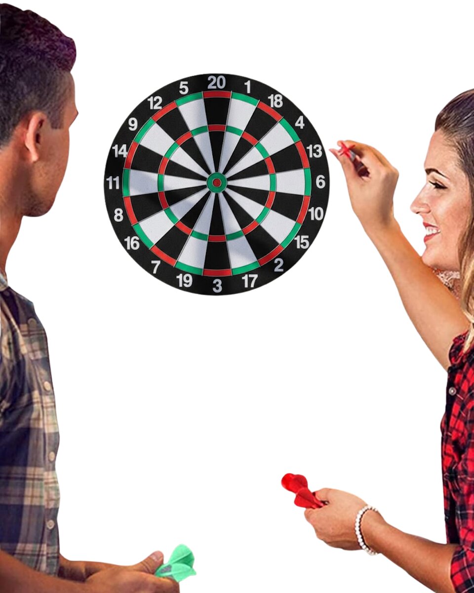 Kaliteli Ahşap Dart Tahtası 12 İnç 4 Adet Metal İğne Uçlu Ok Kaliteli Ahşap Dart Tahtası 12 İnç 4 Adet Metal İğne Uçlu Ok