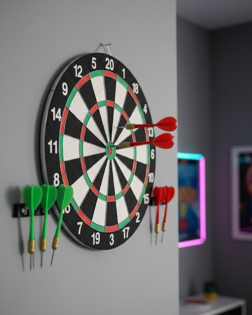 Şık Tasarımlı Dart Tahtası 12 İnç Dayanıklı Ahşap Gövde Şık Tasarımlı Dart Tahtası 12 İnç Dayanıklı Ahşap Gövde