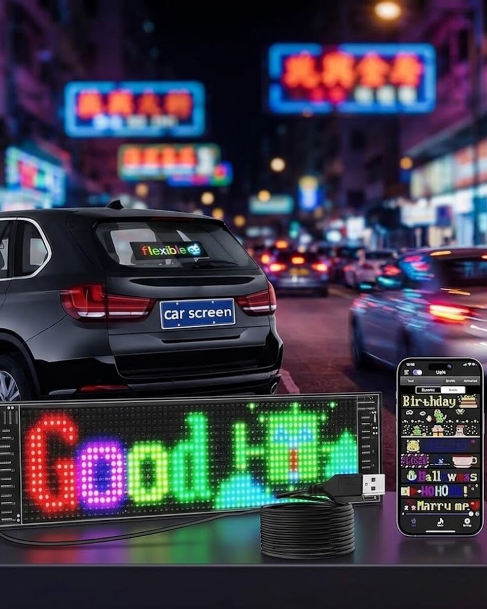 RGB Kayan Yazı LED Panel Telefon Kontrollü Animasyonlu Akıllı Ekran RGB Kayan Yazı LED Panel Telefon Kontrollü Animasyonlu Akıllı Ekran