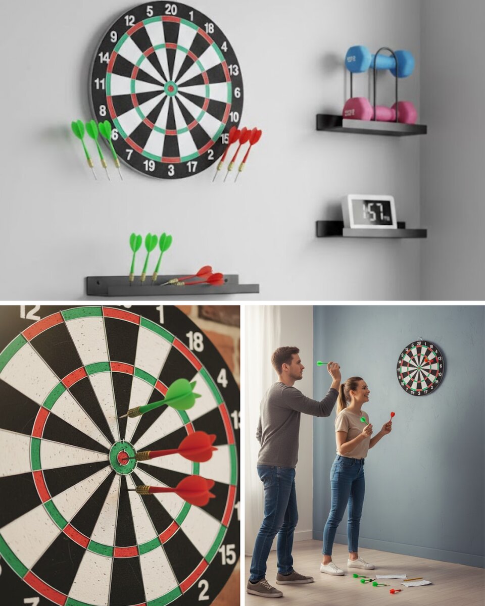 Şık Tasarımlı 15 İnç Dart Tahtası Metal Uçlu 4 Ok Seti Şık Tasarımlı 15 İnç Dart Tahtası Metal Uçlu 4 Ok Seti