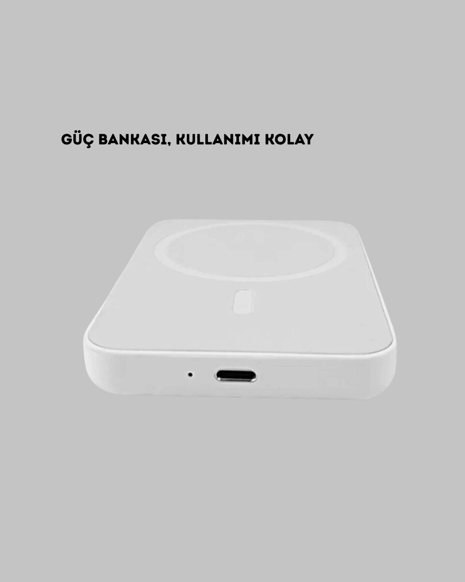 MagSafe Uyumlu Kablosuz Powerbank – Güçlü Mıknatıs, Hızlı Şarj, Kompakt Tasarım MagSafe Uyumlu Kablosuz Powerbank – Güçlü Mıknatıs, Hızlı Şarj, Kompakt Tasarım