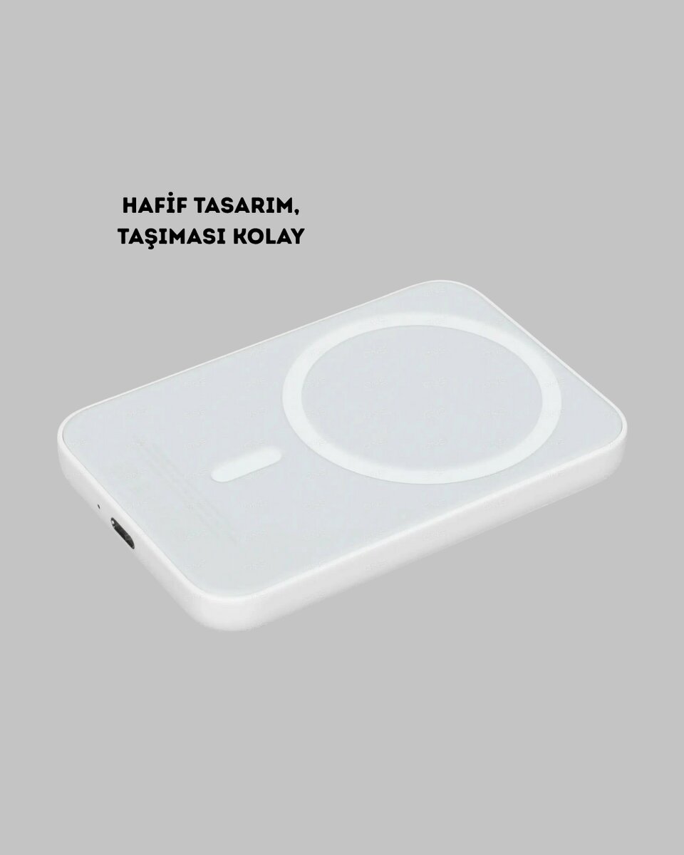 MagSafe Uyumlu Kablosuz Powerbank – Güçlü Mıknatıs, Hızlı Şarj, Kompakt Tasarım MagSafe Uyumlu Kablosuz Powerbank – Güçlü Mıknatıs, Hızlı Şarj, Kompakt Tasarım