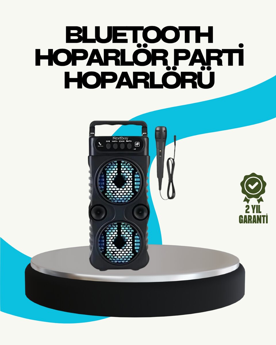 LED Işıklı Kablosuz Hoparlör – Bluetooth, FM Radyolu, Taşınabilir Şarjlı