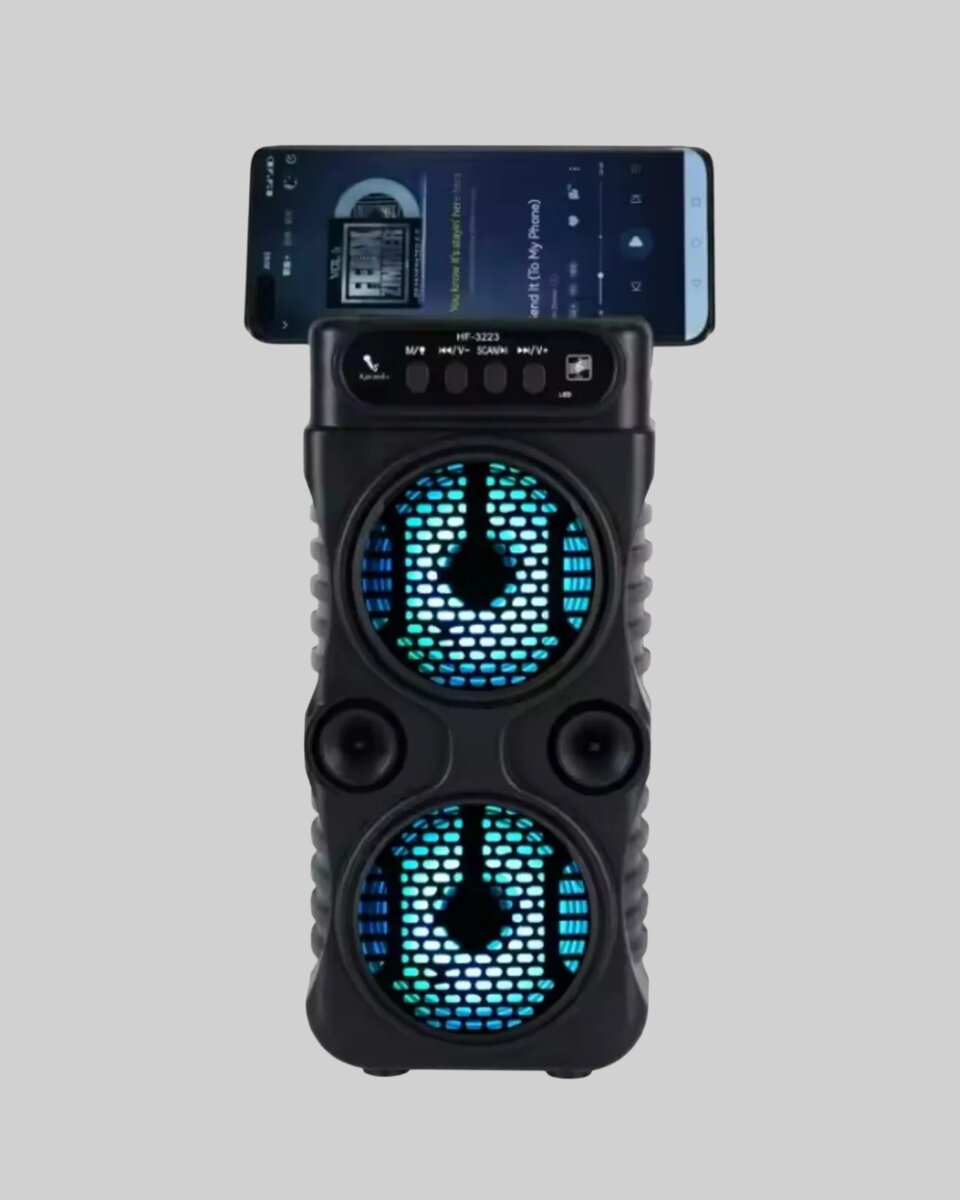 Kablosuz LED Işıklı Bluetooth Hoparlör – FM Radyolu, Mikrofon Girişli Kablosuz LED Işıklı Bluetooth Hoparlör – FM Radyolu, Mikrofon Girişli