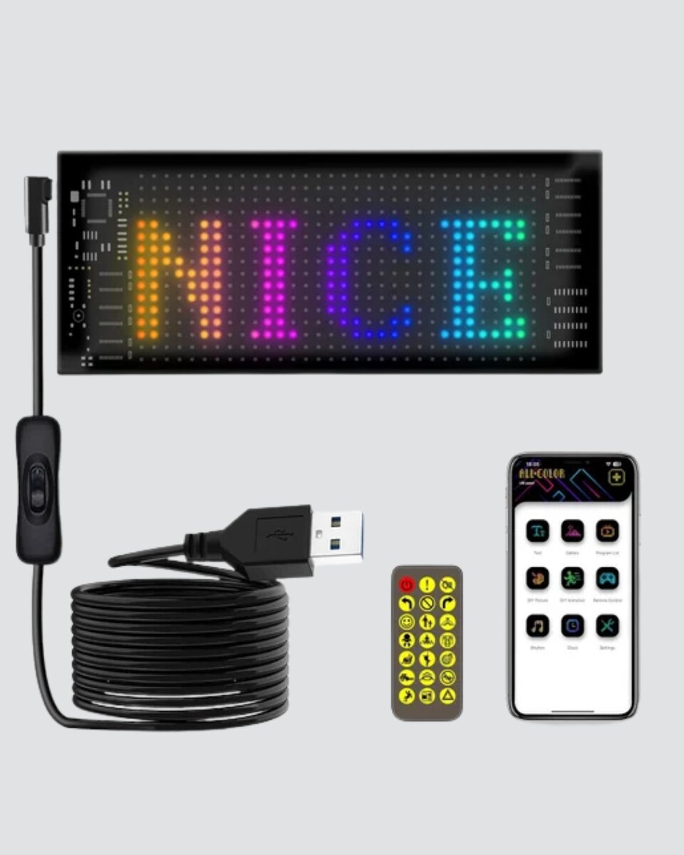 5V USB Akıllı Piksel LED Panel – Mobil Uygulama Kontrollü, Renkli Işık Efektli 5V USB Akıllı Piksel LED Panel – Mobil Uygulama Kontrollü, Renkli Işık Efektli