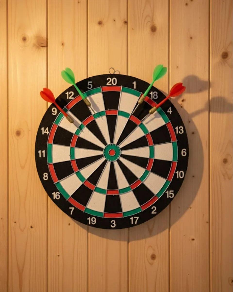 Ev ve Ofis İçin 17 İnç Dart Tahtası Seti 4 Adet Dart Oku Dahil
