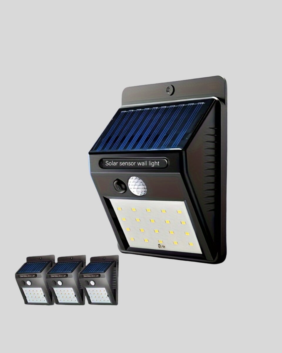 Solar Güneş Enerjili Hareket Sensörlü 4 Taraflı Bahçe Lambası – IP65 Su Geçirmez, 100 LED Solar Güneş Enerjili Hareket Sensörlü 4 Taraflı Bahçe Lambası – IP65 Su Geçirmez, 100 LED