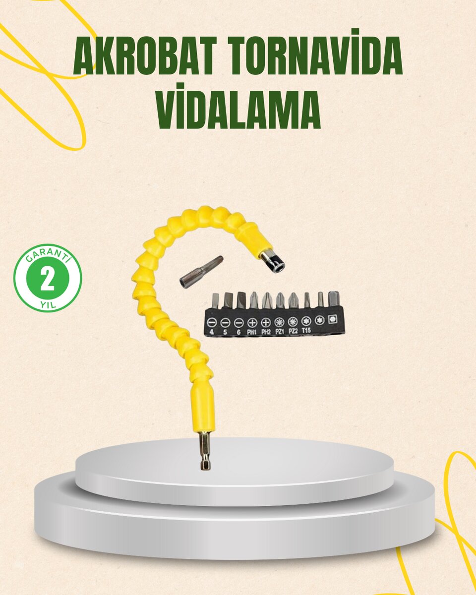 12 Parça Akrobat Vidalama Uç Seti Esnek Dar Alan Kullanım 12 Parça Akrobat Vidalama Uç Seti Esnek Dar Alan Kullanım