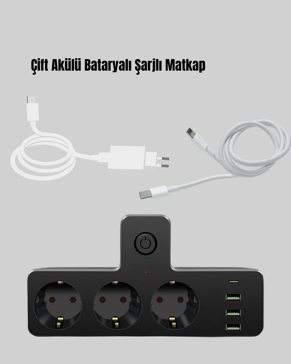 Masa Üstü Çoklu Priz USB ve Type-C Çıkışlı Güç Dağıtıcı