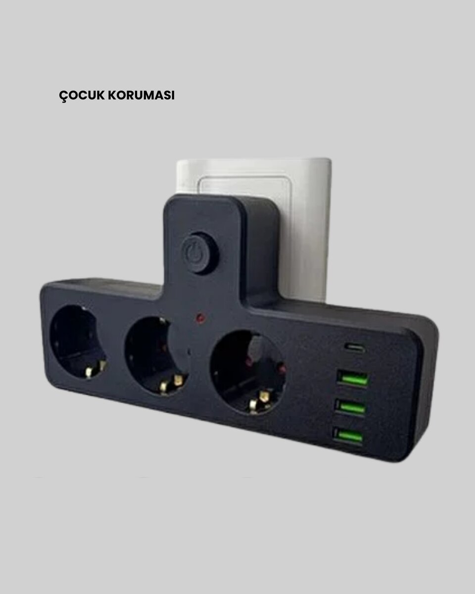 Ev ve Ofis İçin Akıllı Çoklu Priz 7 Girişli