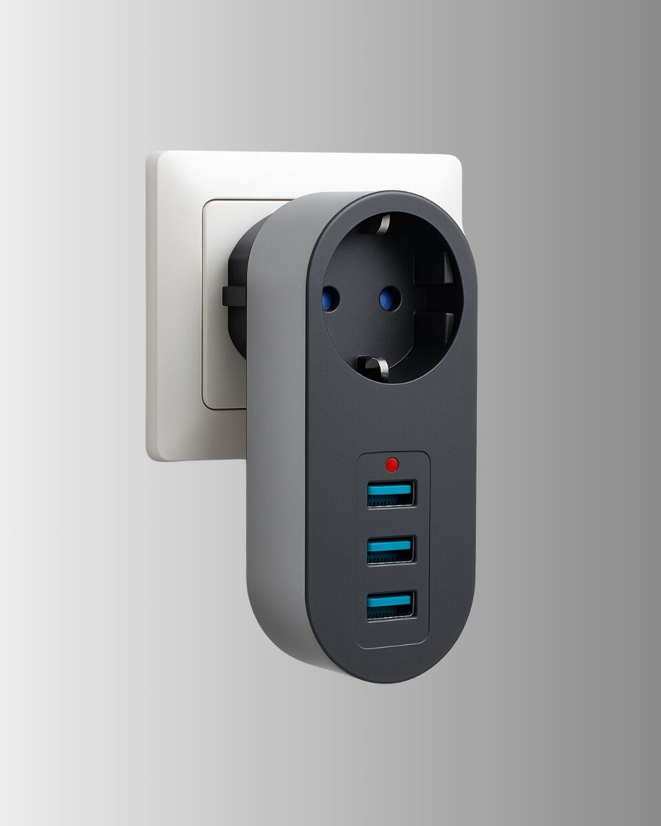 Termal Akım Korumalı 3 USB'li Güvenli Priz – Akıllı Akım Dengeleme Termal Akım Korumalı 3 USB'li Güvenli Priz – Akıllı Akım Dengeleme