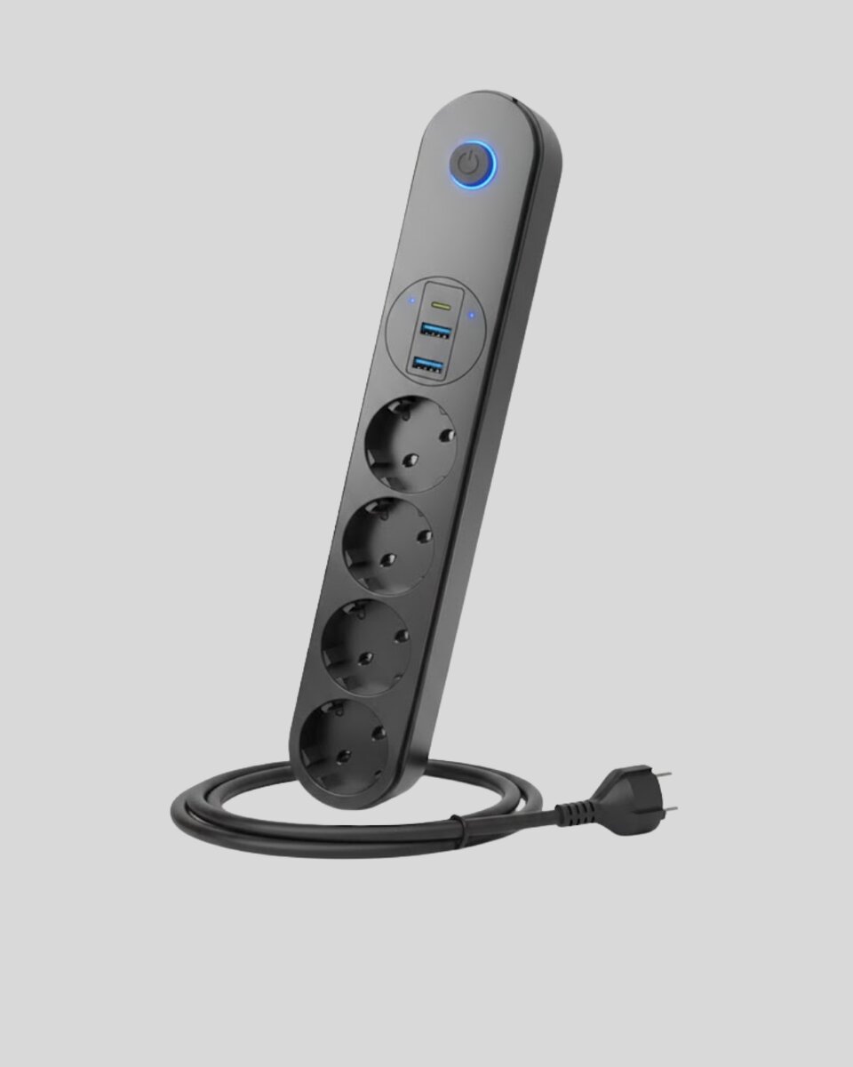 Akım Korumalı Çoklu Priz 4’lü 2 USB 1 Type-C 2500W Güçlü Tasarım Akım Korumalı Çoklu Priz 4’lü 2 USB 1 Type-C 2500W Güçlü Tasarım