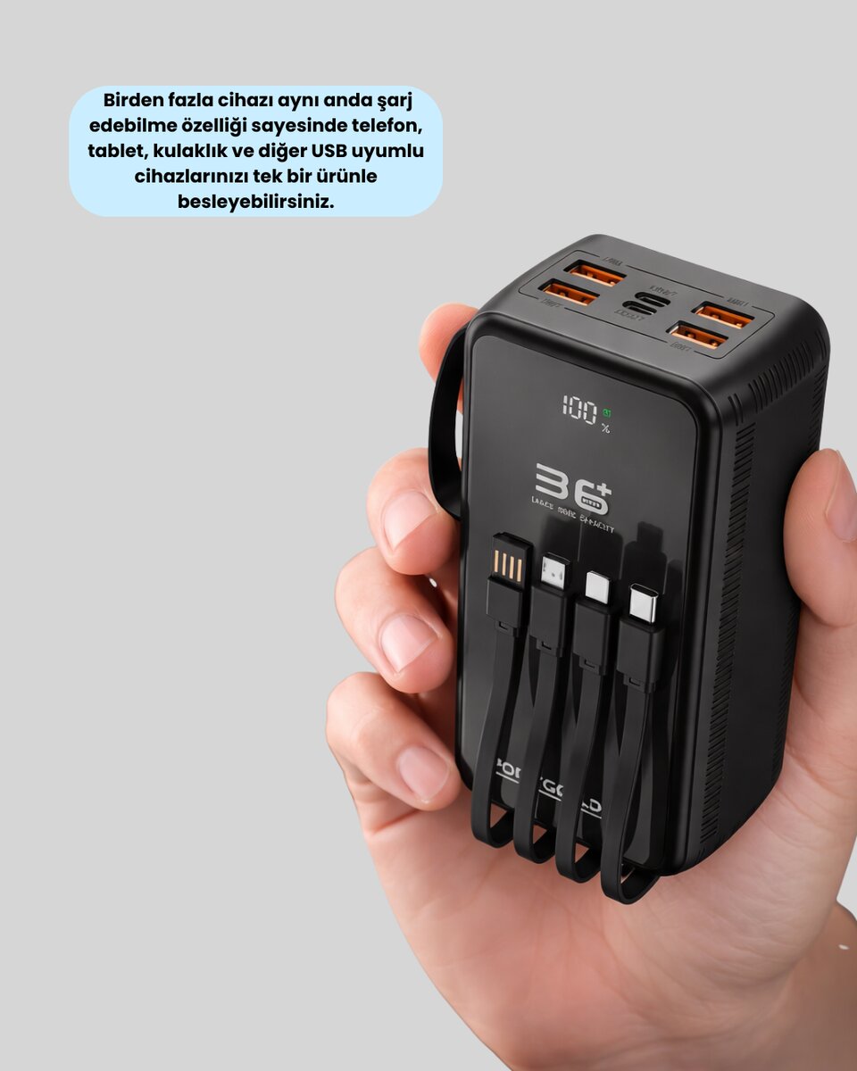 Hızlı Şarj Destekli Powerbank Tüm Cihazlarla Uyumlu Hızlı Şarj Destekli Powerbank Tüm Cihazlarla Uyumlu