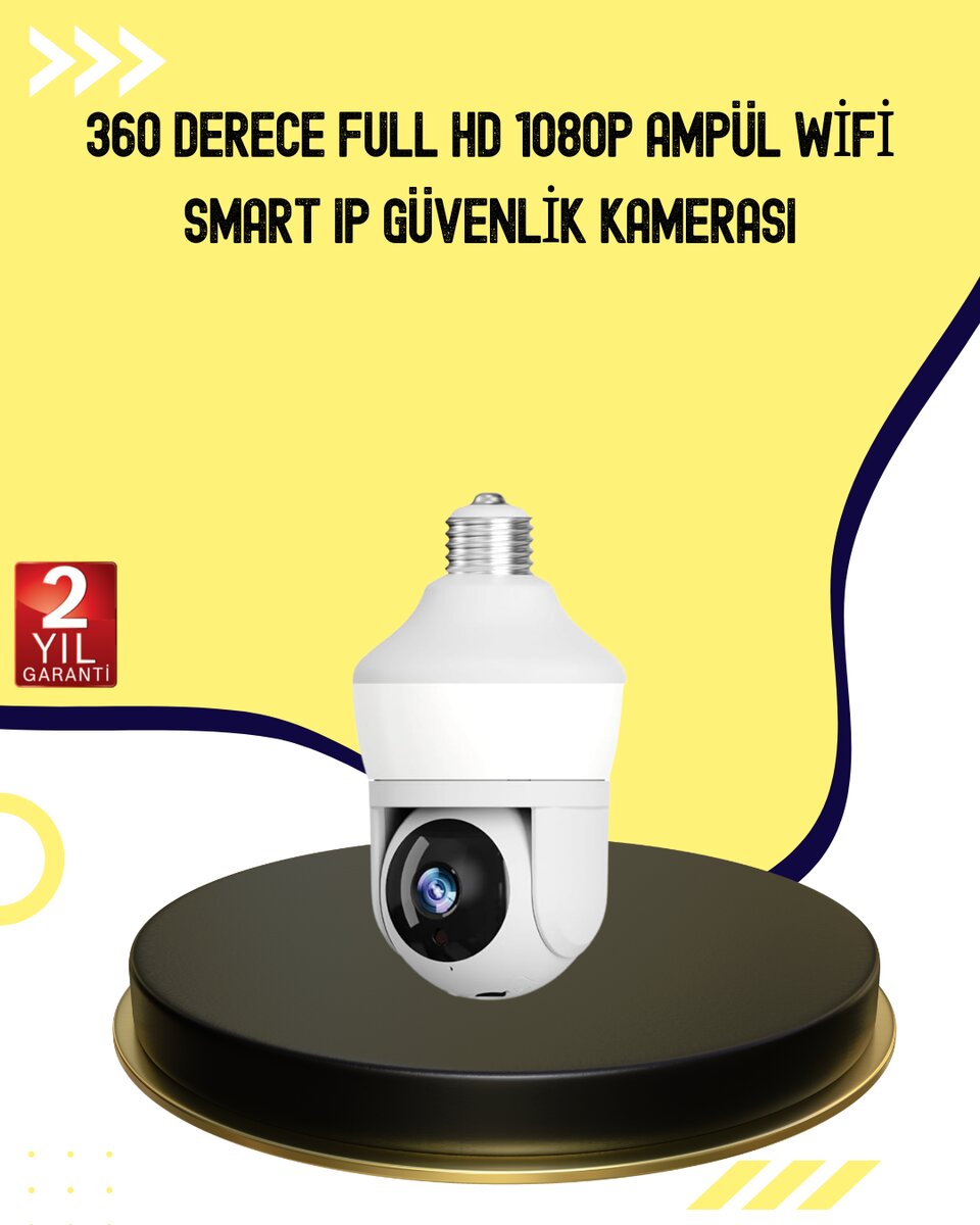 1080P Görüntü Kaliteli Wi-Fi Ampul Tipi Güvenlik Kamerası 1080P Görüntü Kaliteli Wi-Fi Ampul Tipi Güvenlik Kamerası