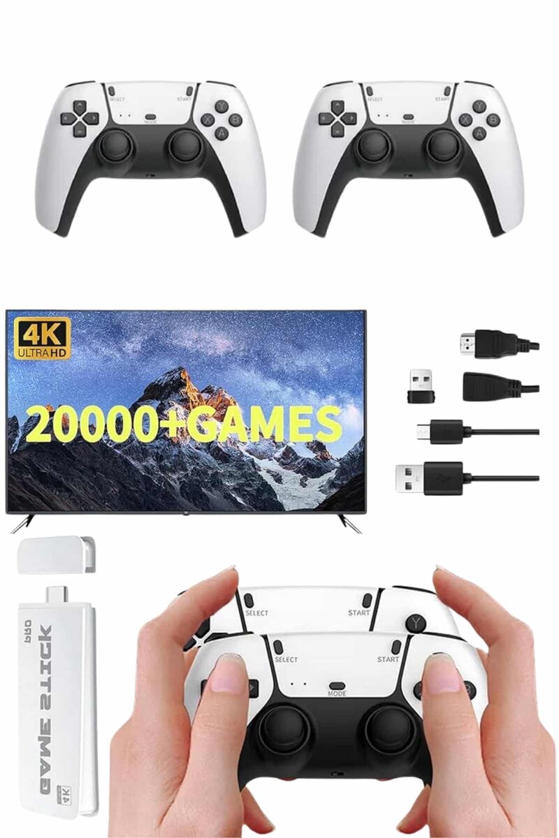 yeni nesil 3D 4K 2000 Oyunlu Game Stick Oyun Konsolu Çift Konsol yeni nesil 3D 4K 2000 Oyunlu Game Stick Oyun Konsolu Çift Konsol