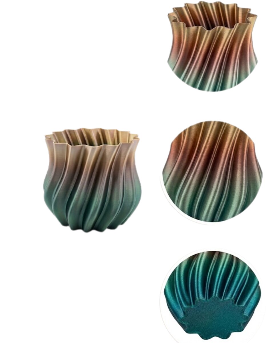 Koyu Metalik Kıvrımlı 3D Vazo Minimal Lüks Ev Ofis Dekoru Koyu Metalik Kıvrımlı 3D Vazo Minimal Lüks Ev Ofis Dekoru