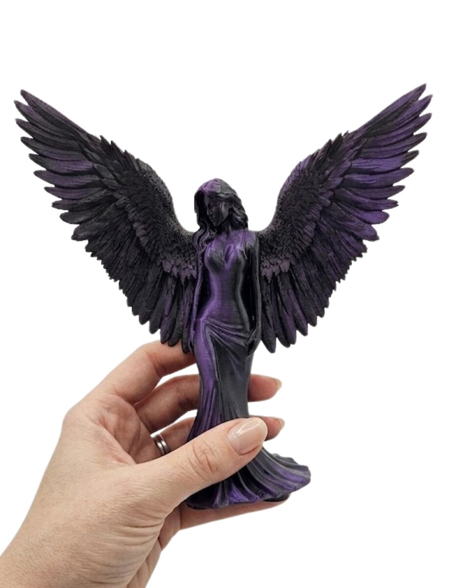 Mor Melek Biblo Küçük Boy Dekoratif Angel Figür Modern Ev Aksesuarı
