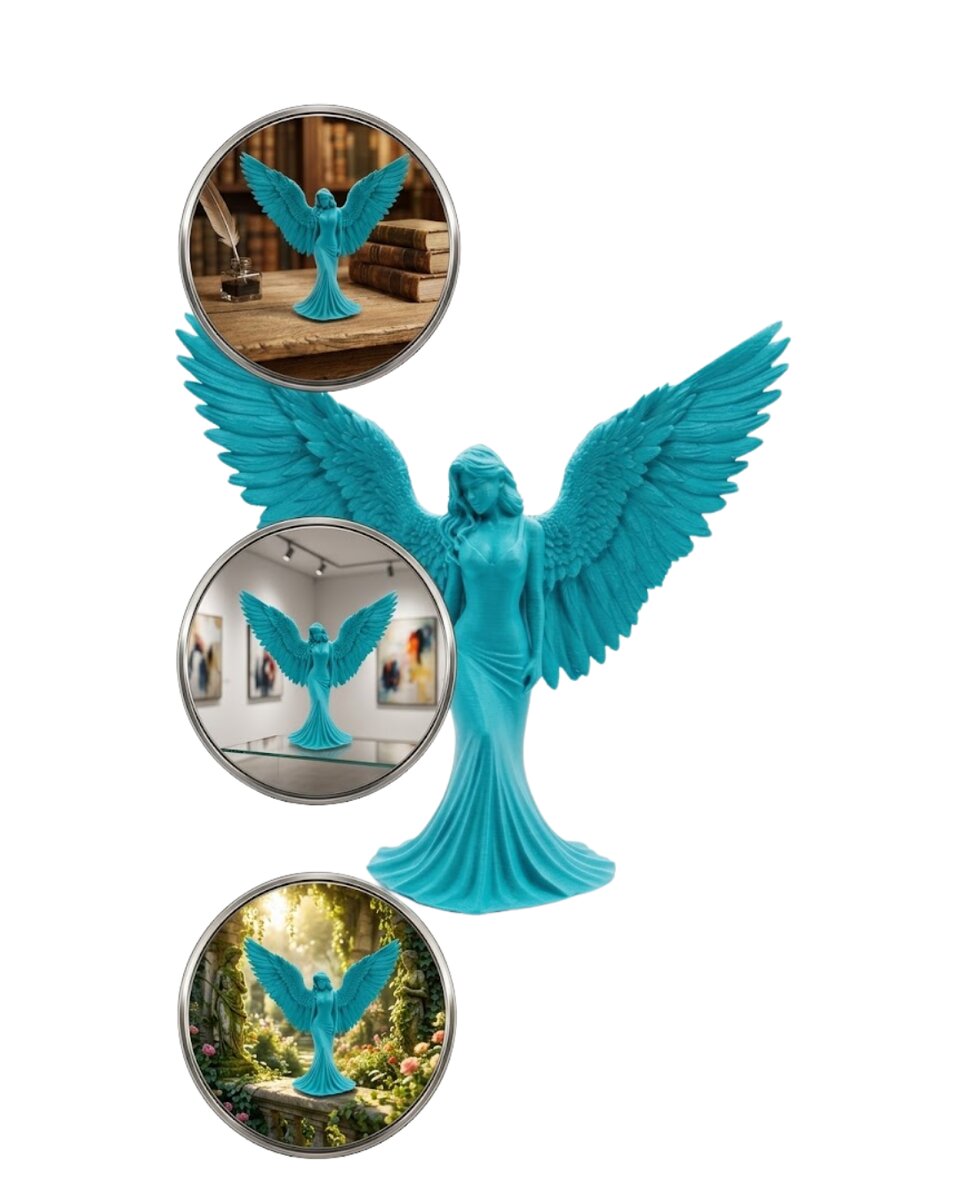 Turkuaz Melek Biblo 3D Dekoratif Angel Figür Küçük Boy Ev Aksesuarı Turkuaz Melek Biblo 3D Dekoratif Angel Figür Küçük Boy Ev Aksesuarı