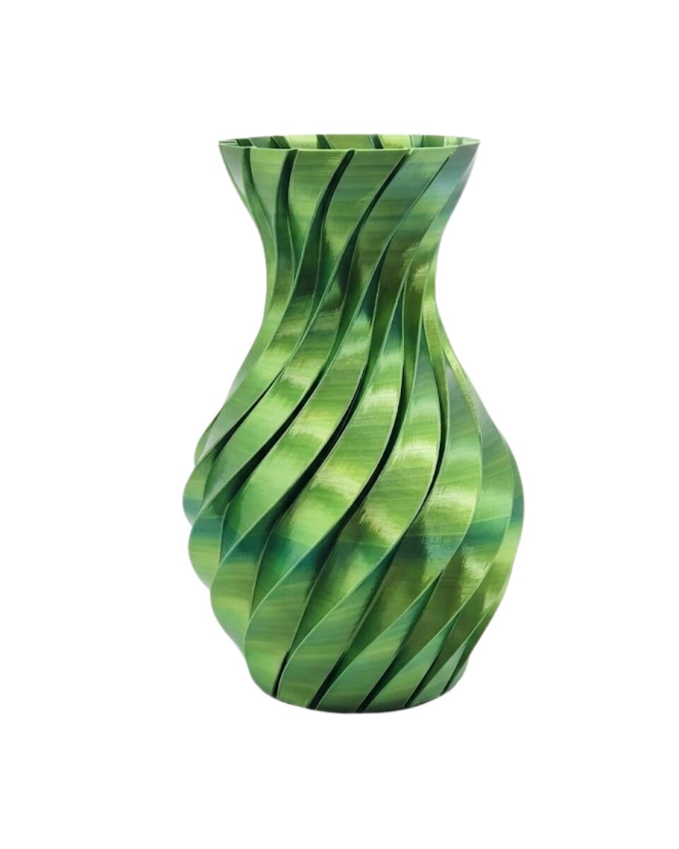 Yeşil Spiral 3D Baskı Vazo Estetik Modern Ev Ofis Dekoru Yeşil Spiral 3D Baskı Vazo Estetik Modern Ev Ofis Dekoru