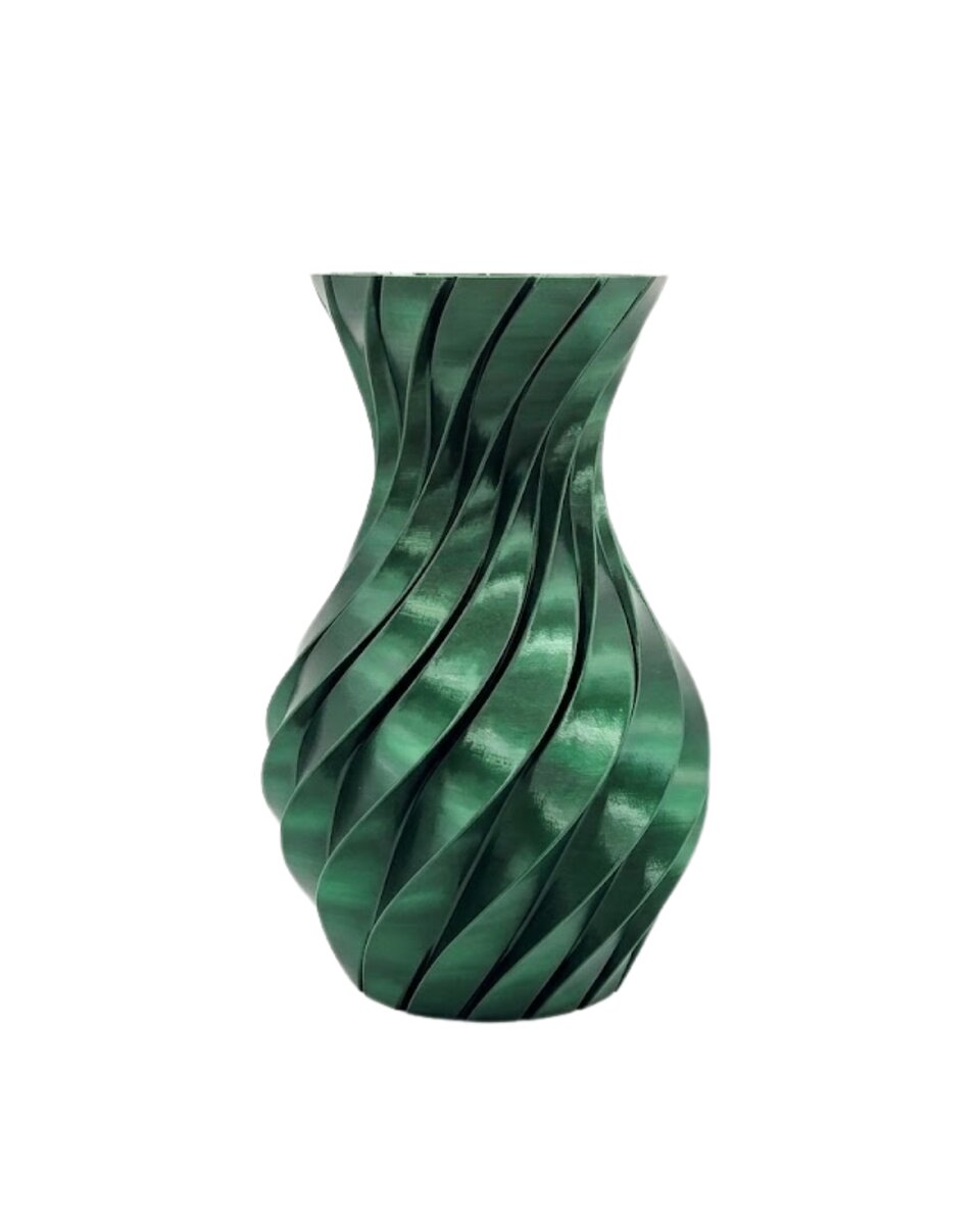 3D Spiral Yeşil Vazo Modern Tasarım Dekoratif Ev ve Ofis Aksesuarı
