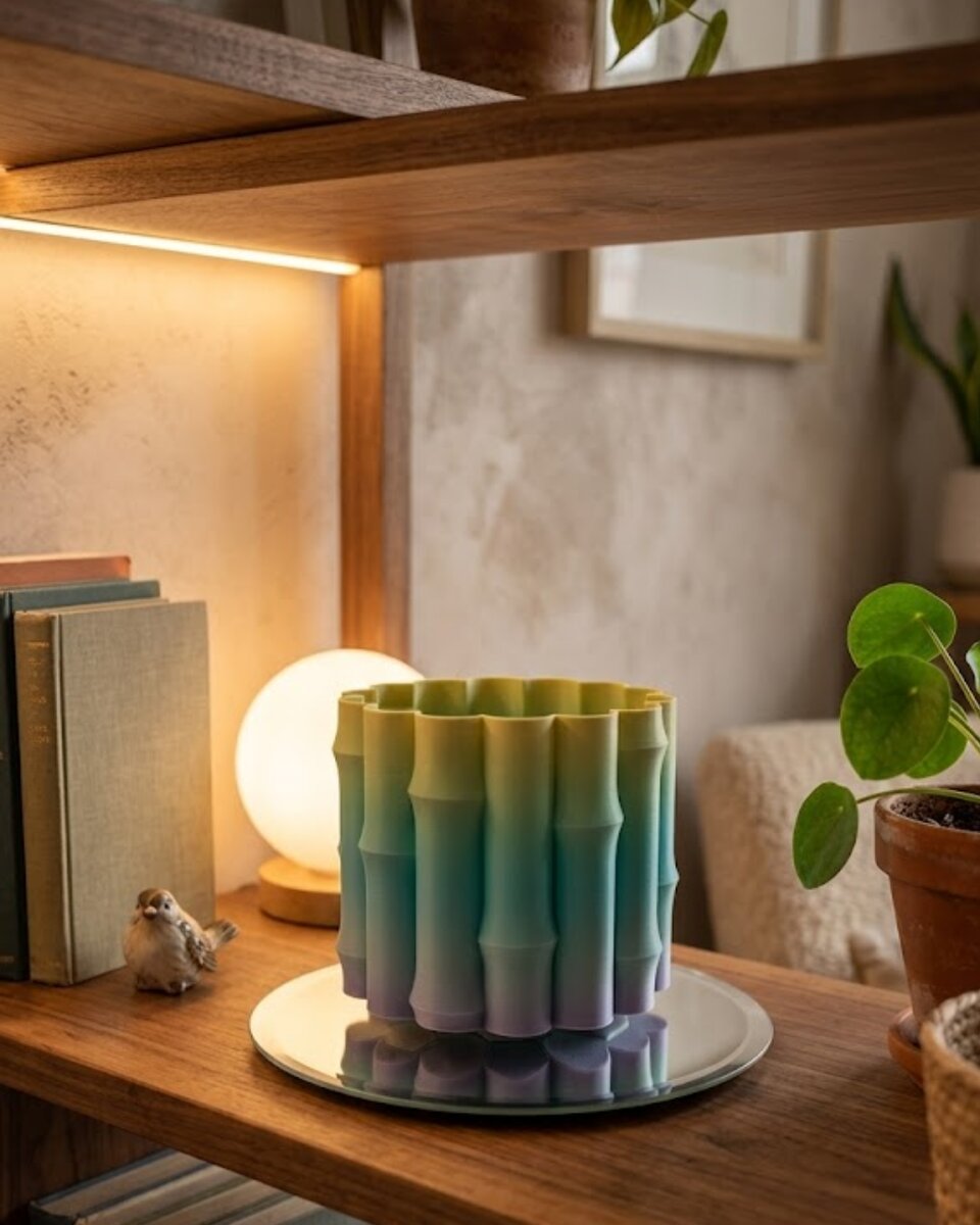 Yeşil Tonlu Dekoratif Vazo Modern Tasarım Salon Ofis Masa Üstü Aksesuar Yeşil Tonlu Dekoratif Vazo Modern Tasarım Salon Ofis Masa Üstü Aksesuar