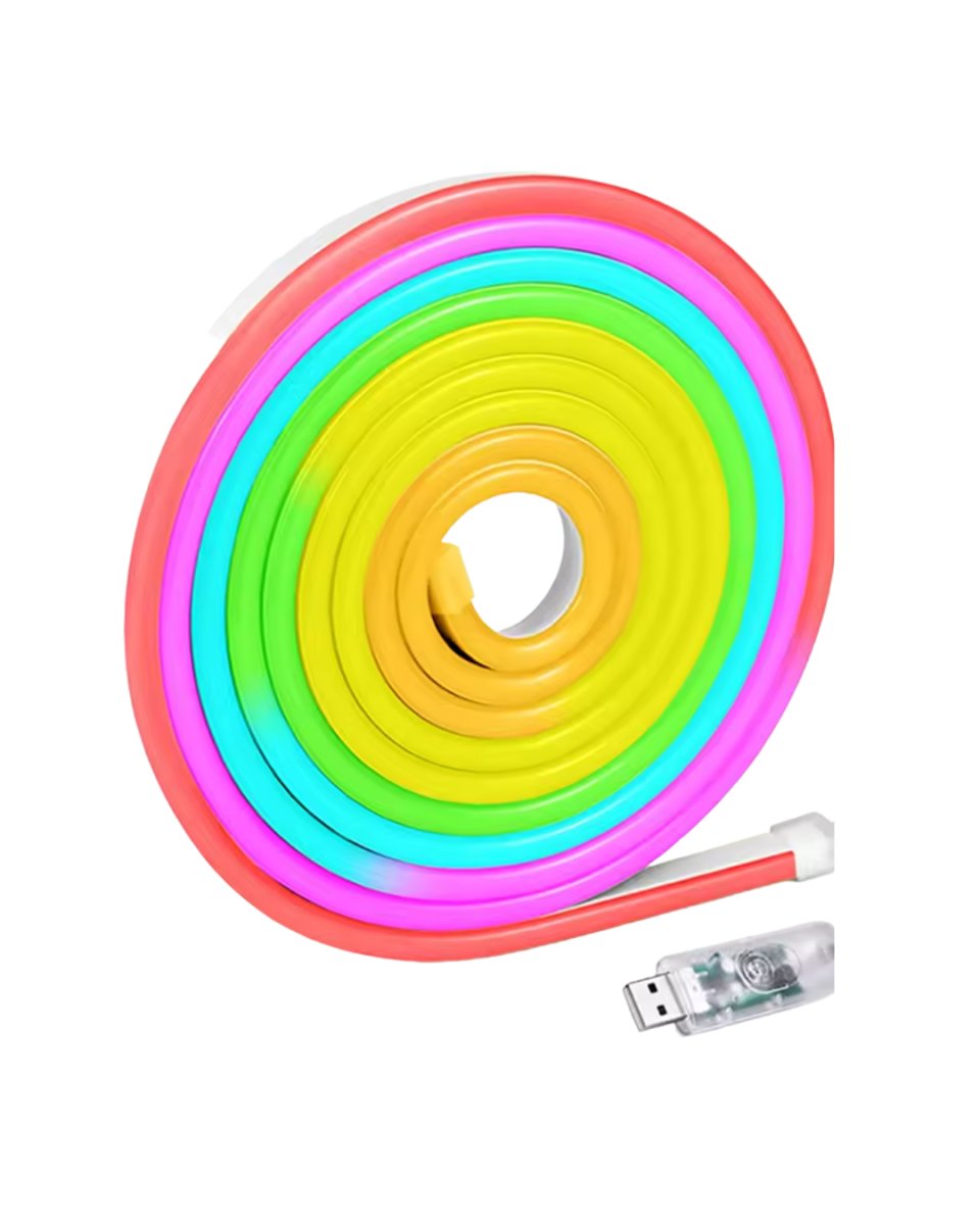 3 Metre RGB Neon LED Şerit Işık Su Geçirmez Kumandalı ve Uygulama Kontrollü Dekoratif Aydınlatma