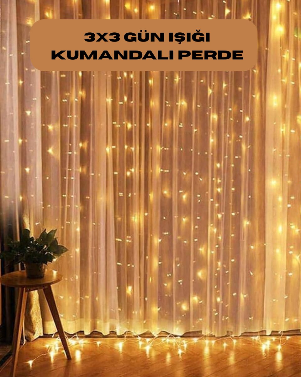 8 Fonksiyonlu Uzaktan Kumandalı Günışığı Perde Peri Led Dekoratif Işık 8 Fonksiyonlu Uzaktan Kumandalı Günışığı Perde Peri Led Dekoratif Işık