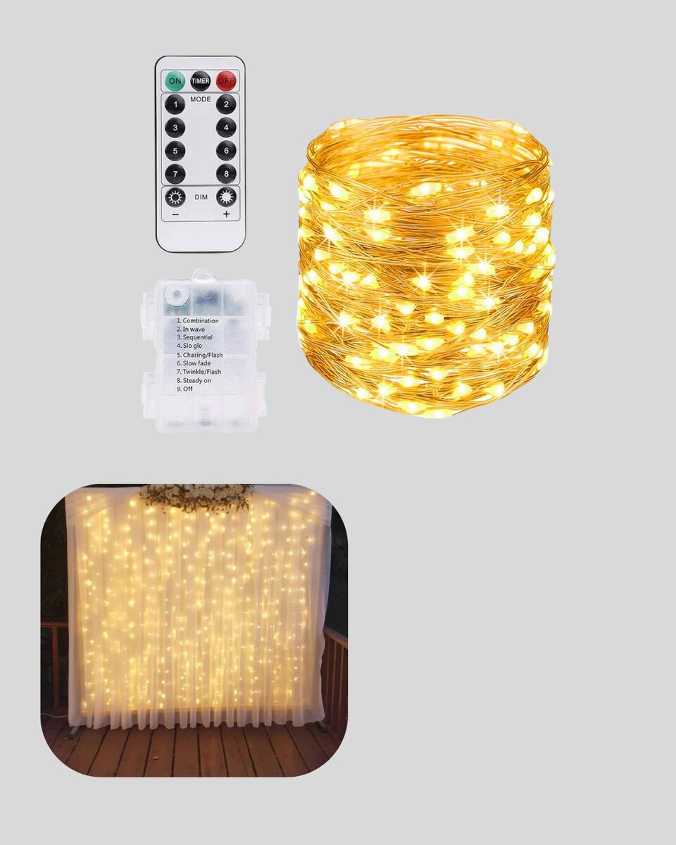 8 Fonksiyonlu Uzaktan Kumandalı Günışığı Perde Peri Led Dekoratif Işık 8 Fonksiyonlu Uzaktan Kumandalı Günışığı Perde Peri Led Dekoratif Işık