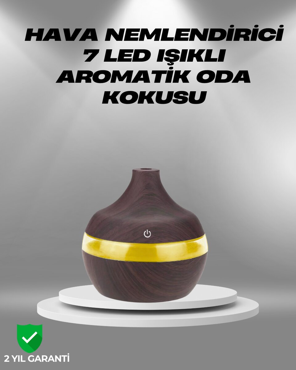 Aromaterapi Uyumlu 300 ml LED Işıklı Oda Kokusu Difüzörü Aromaterapi Uyumlu 300 ml LED Işıklı Oda Kokusu Difüzörü