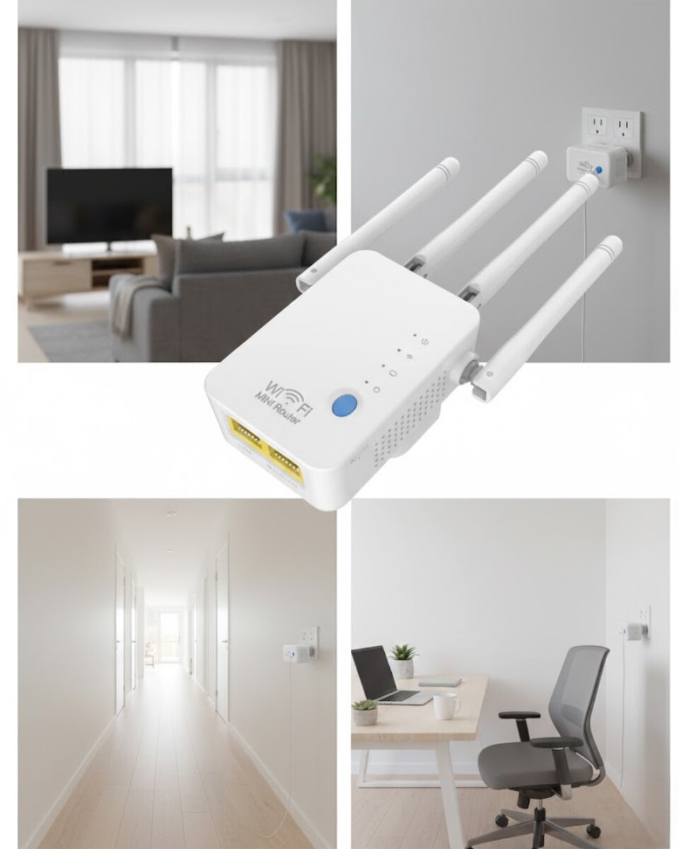 Ev ve Ofis İçin WiFi Güçlendirici WPS Düğmeli Güvenli Tekrarlayıcı