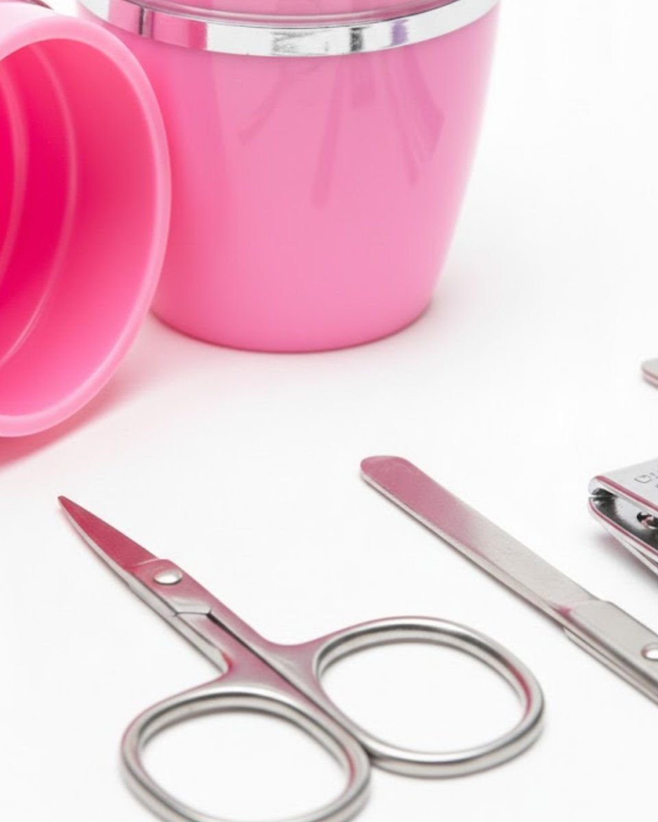 Tırnak Bakım Manikür Pedikür Seti 4 Parça Pembe Pratik Günlük Kullanım