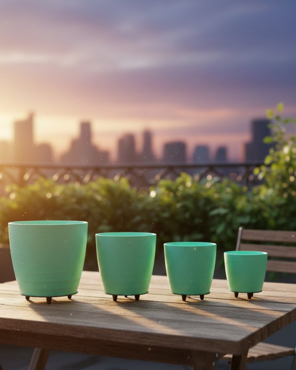 4’lü 3D Mint Yeşil Saksı Seti Modern Tasarım Dekoratif Ayaklı Vazo 4’lü 3D Mint Yeşil Saksı Seti Modern Tasarım Dekoratif Ayaklı Vazo