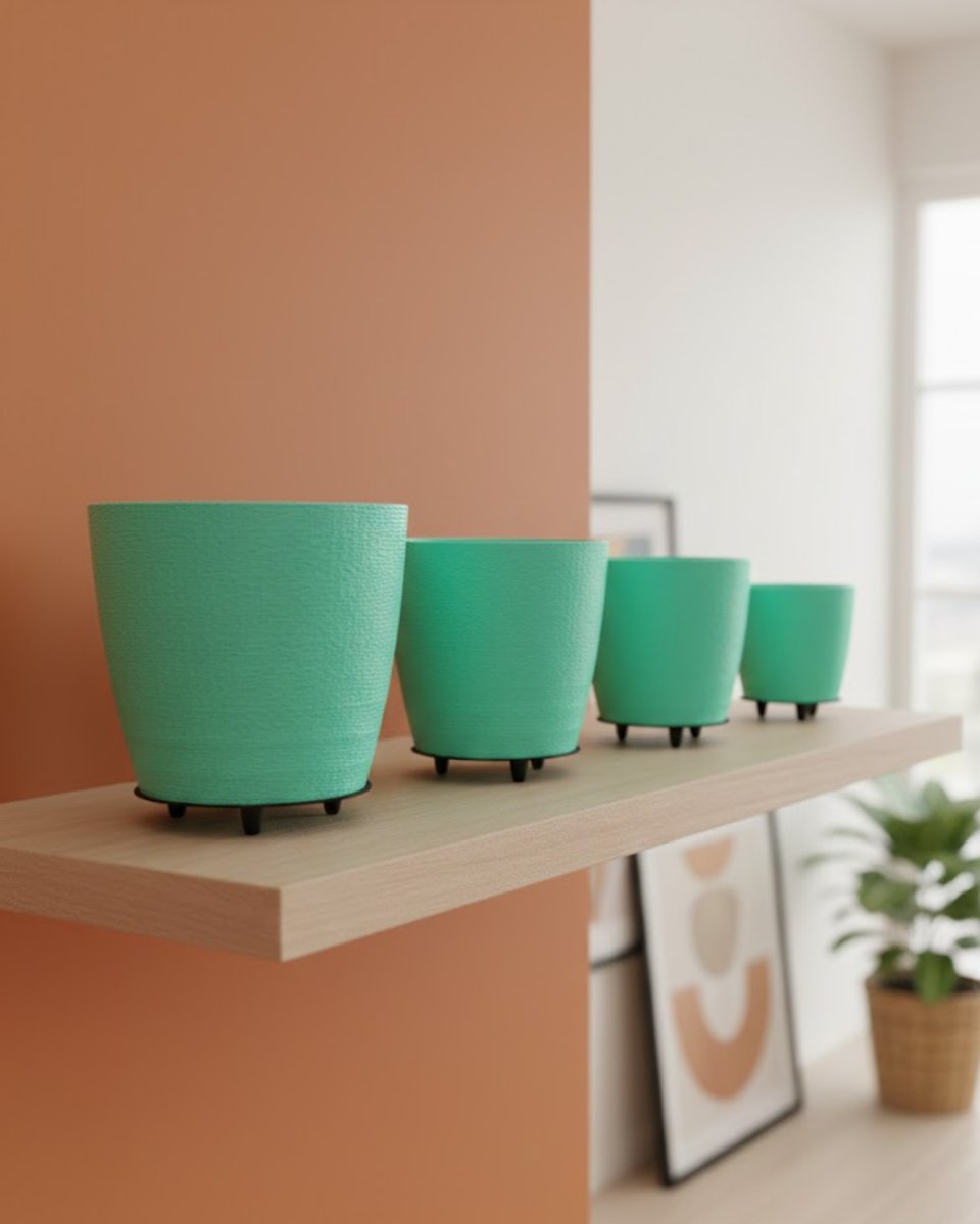 4’lü 3D Modern Yeşil Vazo Seti Dekoratif Ayaklı Saksı Takımı 4’lü 3D Modern Yeşil Vazo Seti Dekoratif Ayaklı Saksı Takımı