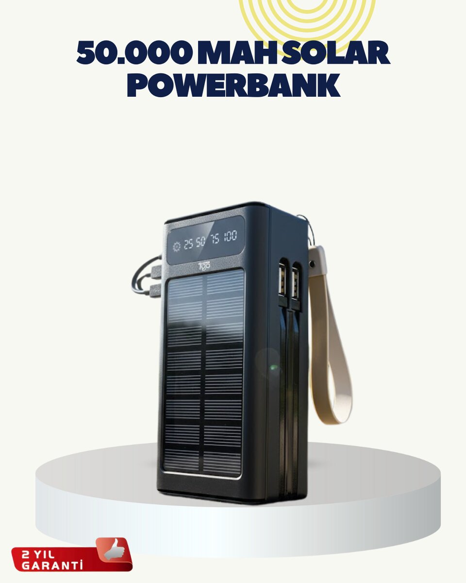 LED Aydınlatmalı Güneş Panelli Powerbank Seyahat ve Kamp İçin LED Aydınlatmalı Güneş Panelli Powerbank Seyahat ve Kamp İçin