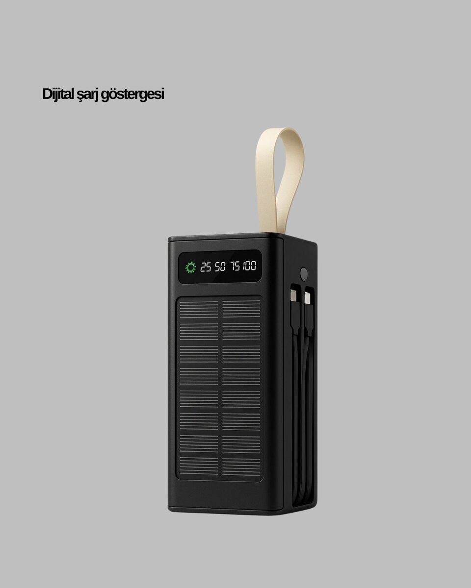Taşınabilir Güneş Panelli Powerbank Çoklu Cihaz Şarj Destekli Taşınabilir Güneş Panelli Powerbank Çoklu Cihaz Şarj Destekli