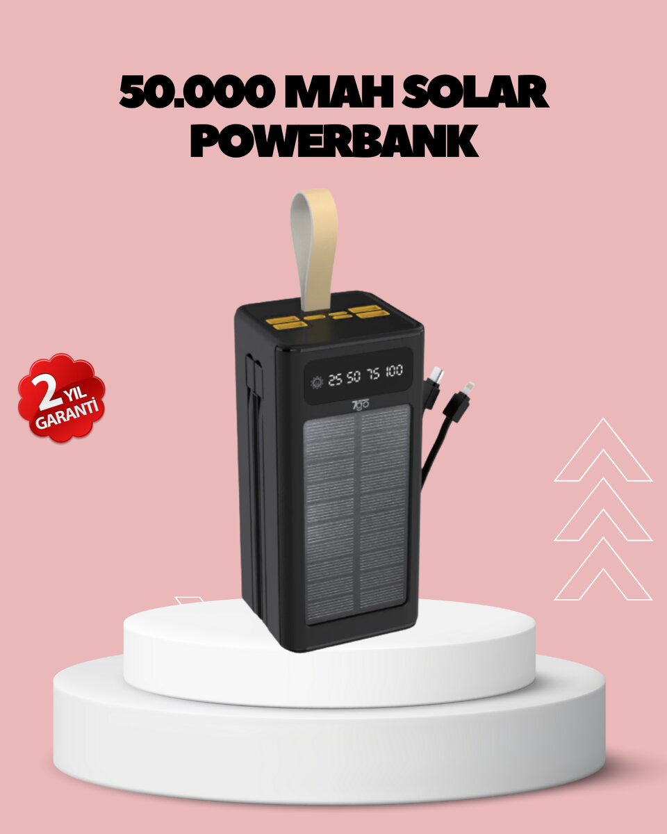 Kamp ve Outdoor Kullanıma Uygun Güneş Panelli Powerbank Kamp ve Outdoor Kullanıma Uygun Güneş Panelli Powerbank