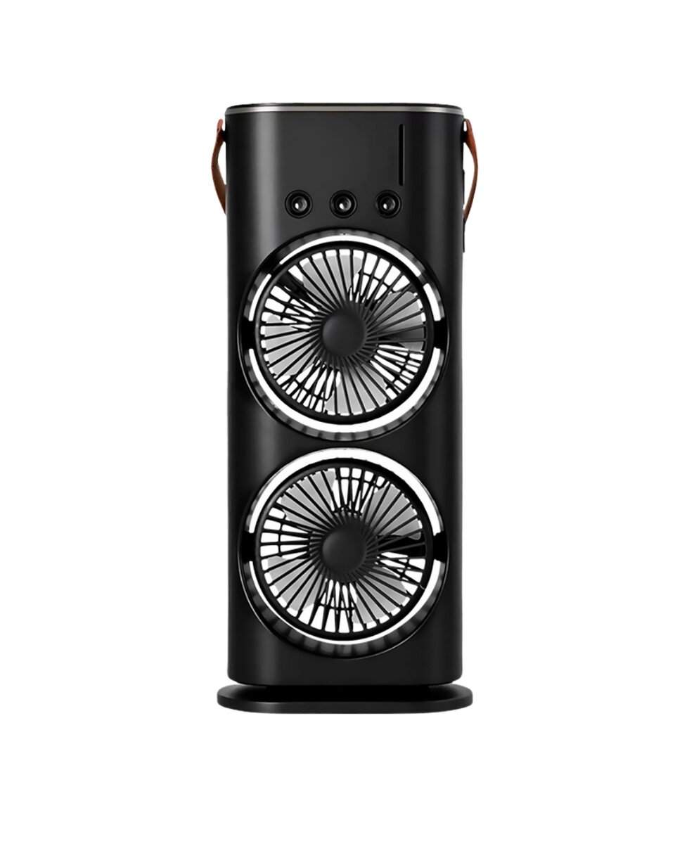Çift Başlıklı Taşınabilir Fan RGB Işıklı Sprey Nemlendiricili Masaüstü Serinletici Fan