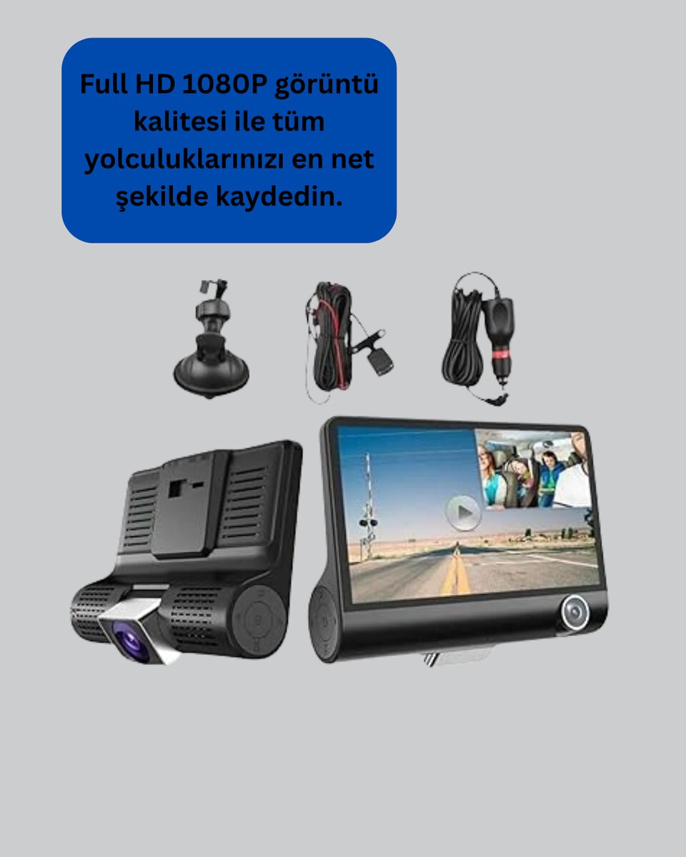 170° Geniş Açılı Araç Kamerası – 4.0” IPS Ekranlı Full HD DVR 170° Geniş Açılı Araç Kamerası – 4.0” IPS Ekranlı Full HD DVR