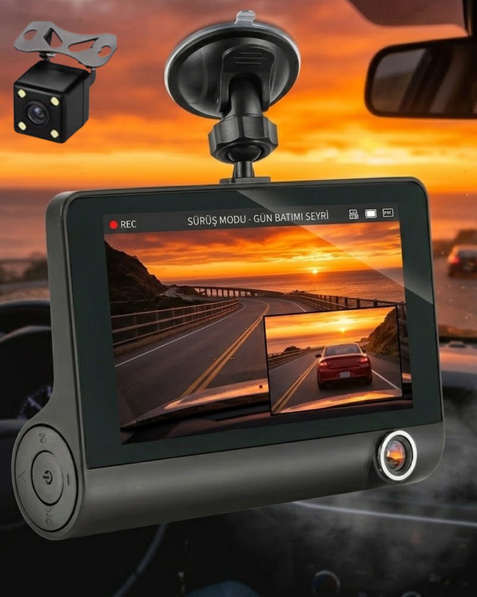 Çift Lens Araç Güvenlik Kamerası G Sensörlü Full HD Çift Lens Araç Güvenlik Kamerası G Sensörlü Full HD