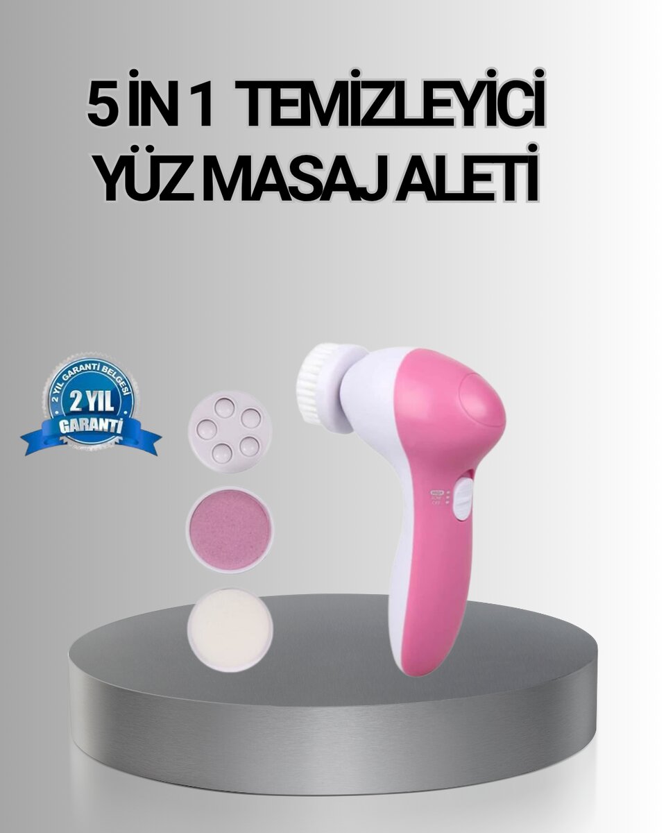 5 Başlıklı Yüz Masaj Aleti – Cilt Temizleme, Peeling, Siyah Nokta ve Gözenek Bakımı 5 Başlıklı Yüz Masaj Aleti – Cilt Temizleme, Peeling, Siyah Nokta ve Gözenek Bakımı